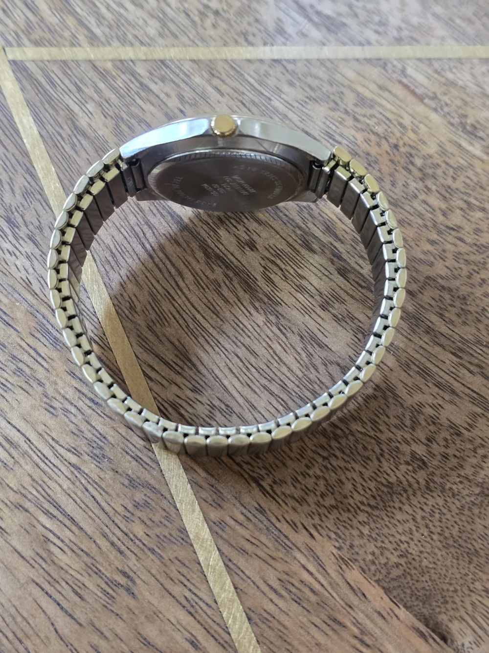 Gold-Tone and Silver-Tone Quartz Watch - Black Dial Japan Cond